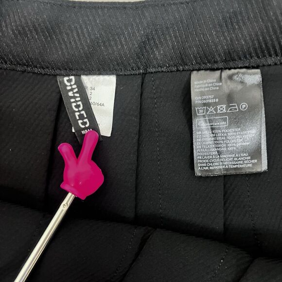 H & M Dark Gothicore Academia Women’s Pleaded Black With White Stripe Size 2 - Picture 7 of 9